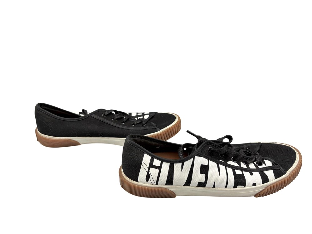 Givenchy Black Canvas Boxing Logo Low-Top Sneakers Womens EU 40 US 9 Casual